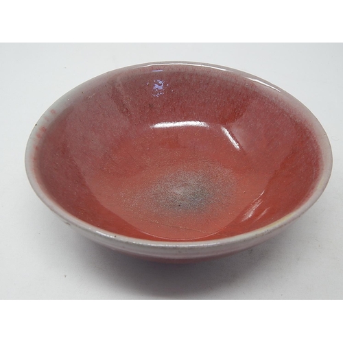 307 - Chinese C18th Red Glazed Bowl: Measures 17cm Diameter