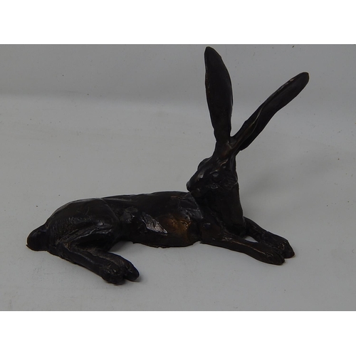 330 - Quality Cast Bronze of a Hare: Measures 8cm