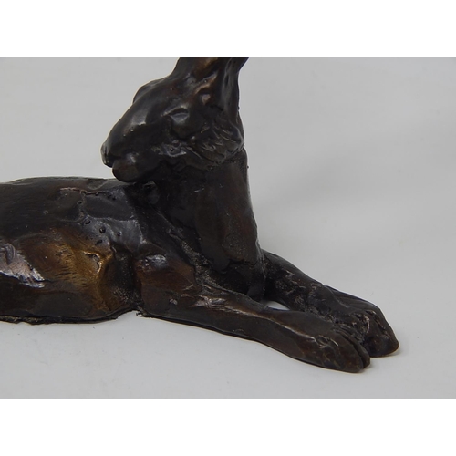 330 - Quality Cast Bronze of a Hare: Measures 8cm