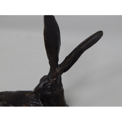 330 - Quality Cast Bronze of a Hare: Measures 8cm