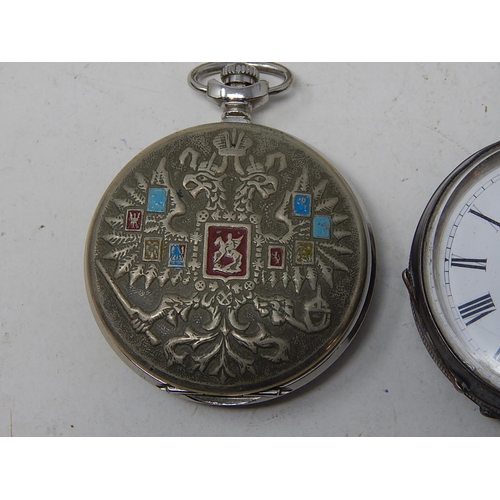 142 - Collection of 8 x pocket watches mainly Russian together with a hallmarked silver pocket watch and a... 