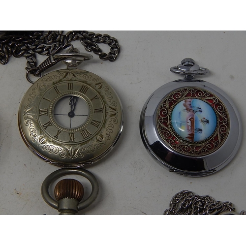 142 - Collection of 8 x pocket watches mainly Russian together with a hallmarked silver pocket watch and a... 