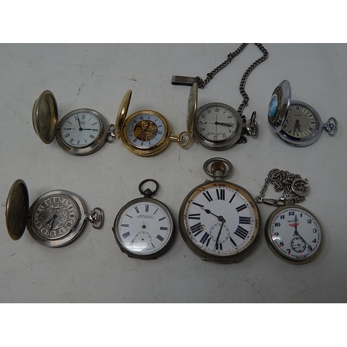 142 - Collection of 8 x pocket watches mainly Russian together with a hallmarked silver pocket watch and a... 