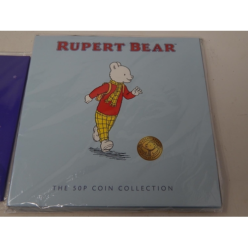 62 - Rupert Bear Manx 2020 50p Coin Collection in pack; Isle of Man Peter Pan 50p collection in aid of Gr... 