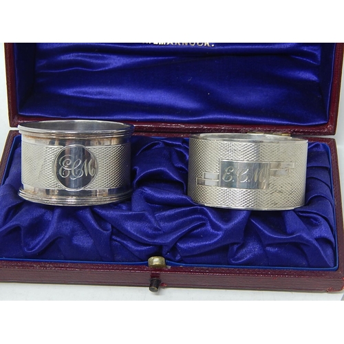 220 - Quantity of Hallmarked Silver & Silver Mounted Wares Including a Ring Box, Bud Vase, Boxed Napkin Ri... 