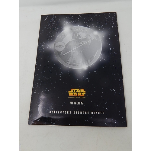 60 - STAR WARS collection of scarce medallions in folder; Falkland Island 2017 colourized 50p on Christma... 