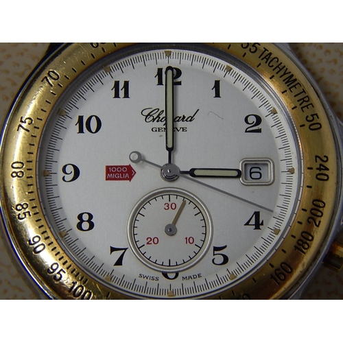 223 - Gentleman's Chopard Bi Miglia Wristwatch with Date Aperture, Subsidiary Dial on Brown Leather Strap ... 