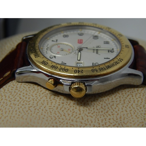 223 - Gentleman's Chopard Bi Miglia Wristwatch with Date Aperture, Subsidiary Dial on Brown Leather Strap ... 