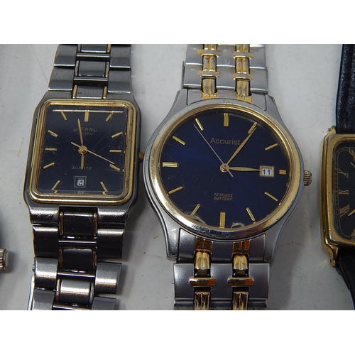 224 - 8 x Gentleman's Vintage Wristwatches Including Omega, Rotary, Seiko, Pulsar etc together with a Red ... 