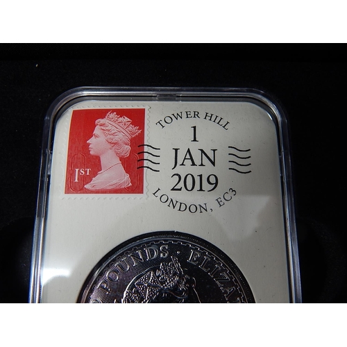 135 - 2019 One Ounce Fine Silver Britannia Date Stamp in case with COA