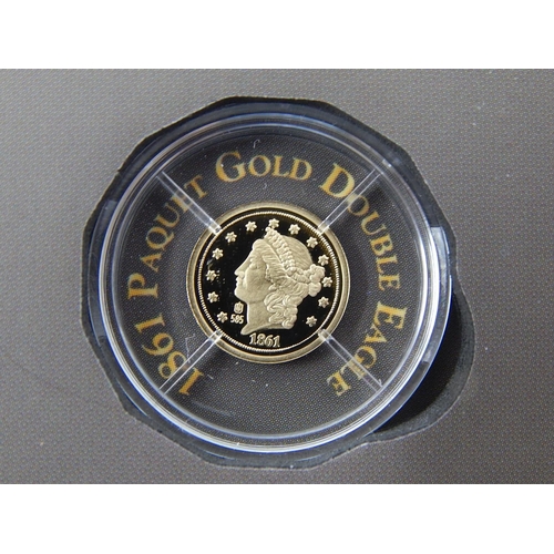 137 - Solid Gold Eagle Replicas (7 coins) each weighing 0.5g, 11mm dated 2016 Proof struck in .585 Gold wi... 