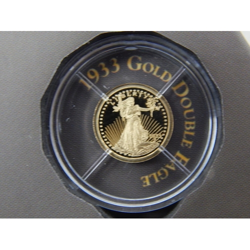 137 - Solid Gold Eagle Replicas (7 coins) each weighing 0.5g, 11mm dated 2016 Proof struck in .585 Gold wi... 