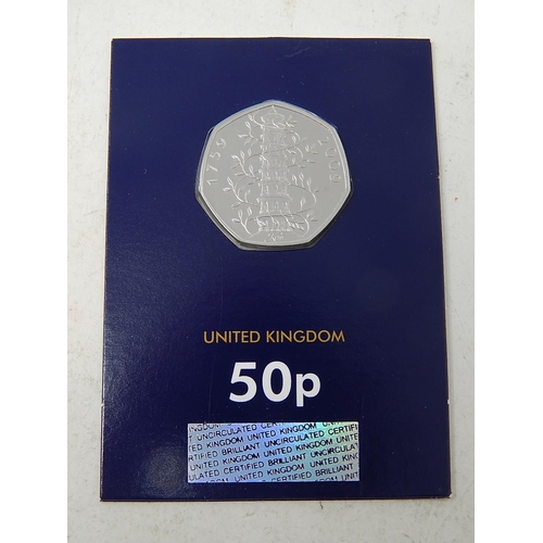 106 - 50p Coin 2019 50 Years of Kew Gardens sealed in card brilliant, about Mint State