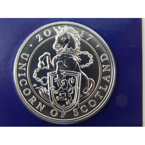 108 - The Queens Beasts Yale of Beaufort, Lion of England, Unicorn of Scotland and Red Dragon of Wales £5 ... 