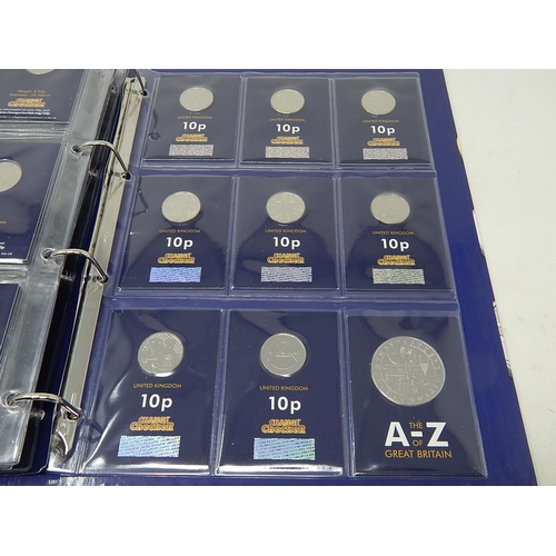 84 - Change Checker folder containing 2 x Sets of 2018 A to Z 10p coins with Rare Completer Medal; and a ... 