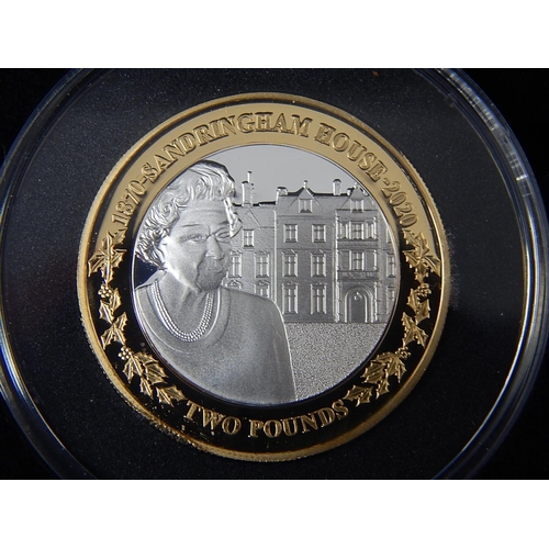 89 - Jersey 2018 Remembrance Poppy Proof £5 24ct Gold Plated; Limited Edition Sandringham House £2 dated ... 