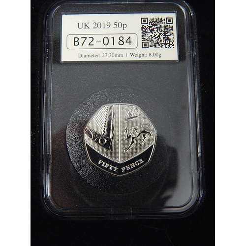 74 - The 50th anniversary of the 50p Date Stamp Pair in case with COA; Wedgewood £2 Commemorative coin in... 