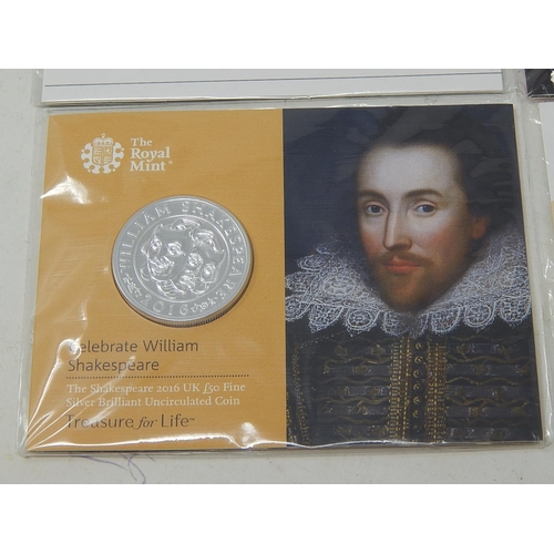 69 - William Shakespeare £50 Fine Silver Coin; Prince of Wales £20 Fine Silver coin; Timeless First £20 F... 