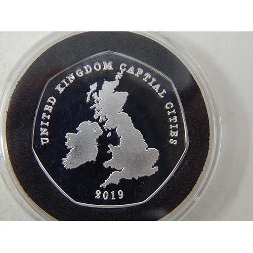 56 - Capitol Cities Rare Silver Finish 50p shape coins only 200 issued, seldom offered (4 coins) all abou... 