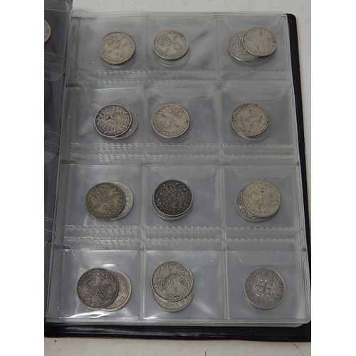 70 - George II Silver 3d 1739; Coin Collectors album containing a collection of 40 various Silver 3d some... 