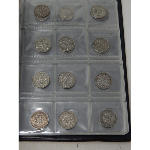 70 - George II Silver 3d 1739; Coin Collectors album containing a collection of 40 various Silver 3d some... 