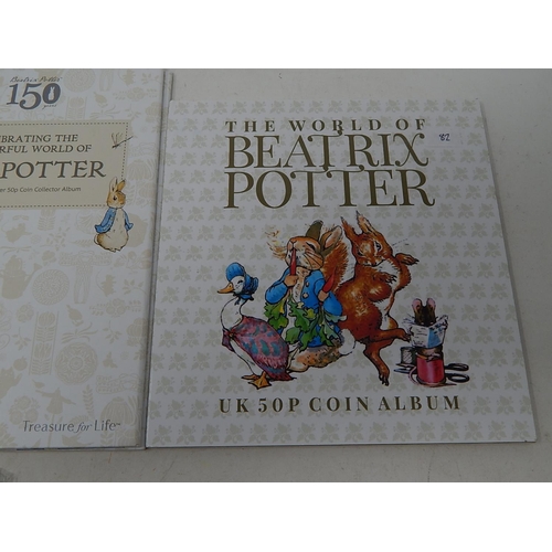 82 - The World of Beatrix Potter collection of 13 x 50p coins in folder; Miss Potter 5 x 50p coins (4 are... 