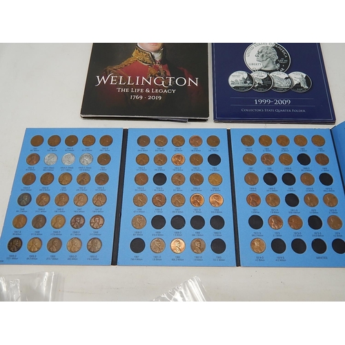 65 - Wellington Life and Legacy 2019 Colour Enhanced coin in folder; USA set of State Quarters 1999-2009 ... 