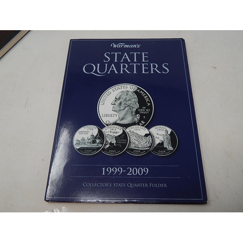 65 - Wellington Life and Legacy 2019 Colour Enhanced coin in folder; USA set of State Quarters 1999-2009 ... 