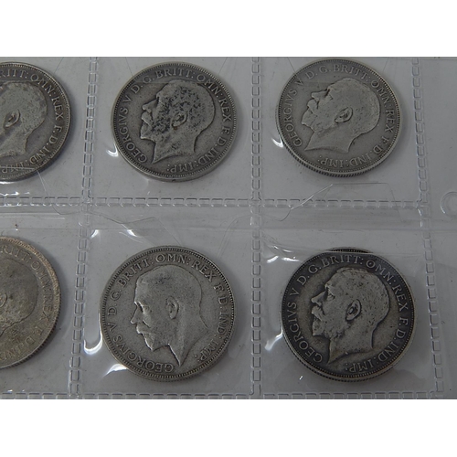 71 - Collection of George V Silver Florins from 1911 to 1919 generally Fine, a couple better