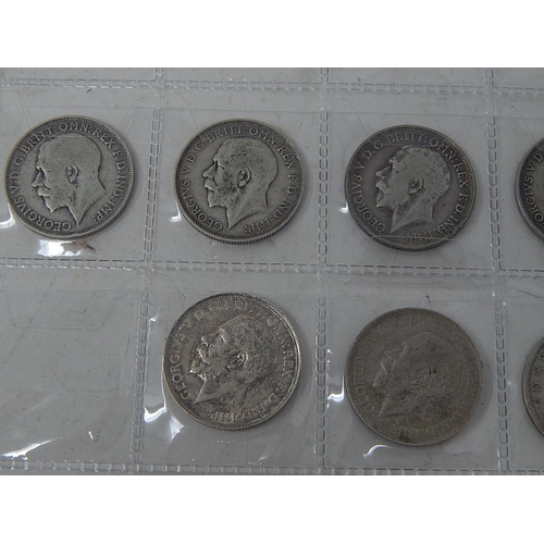 71 - Collection of George V Silver Florins from 1911 to 1919 generally Fine, a couple better