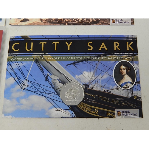 119 - HMS Resolution 2020 50p Diamond Finish in Pobjoy Mint pack; Cutty Sark 2020 50p Diamond Finish in Po... 