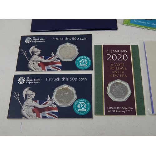 127 - Royal Mint Experience I struck theis 50p coin dated 2019(2); Pride of England 2019 £5; Royal  Mint E... 