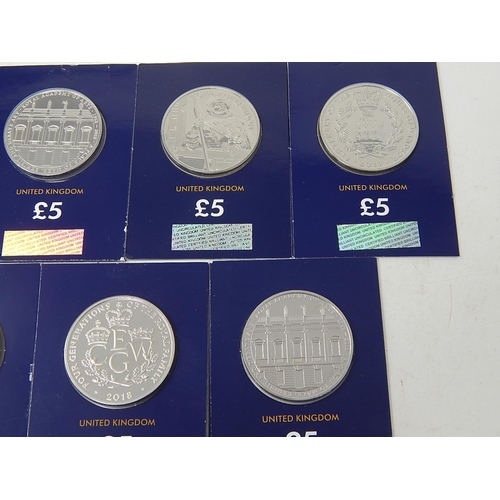 110 - Collection of 10 x £5 Commemorative coins all in sealed cards