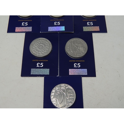 110 - Collection of 10 x £5 Commemorative coins all in sealed cards