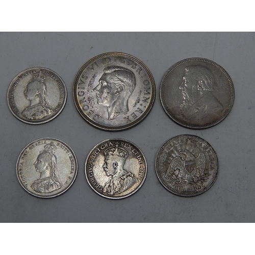 154G - Quantity of Silver Coinage to include 2 QV shillings 1887, USA quarter dollar 1853 