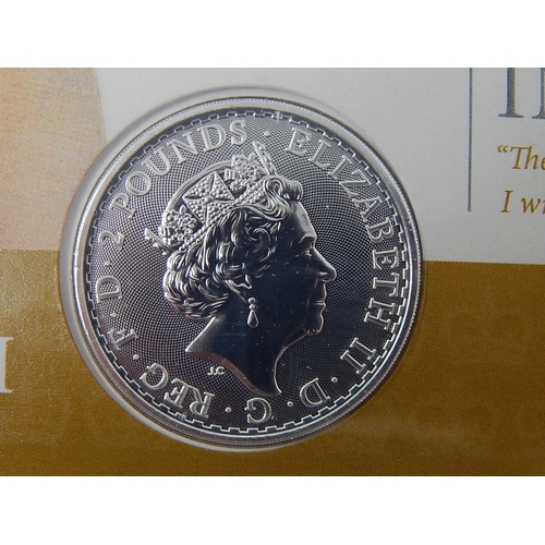 145 - Superb 2018 .999 Fine  Silver 1 Ounce Britannia on Philatelic Cover in Westminster Folder