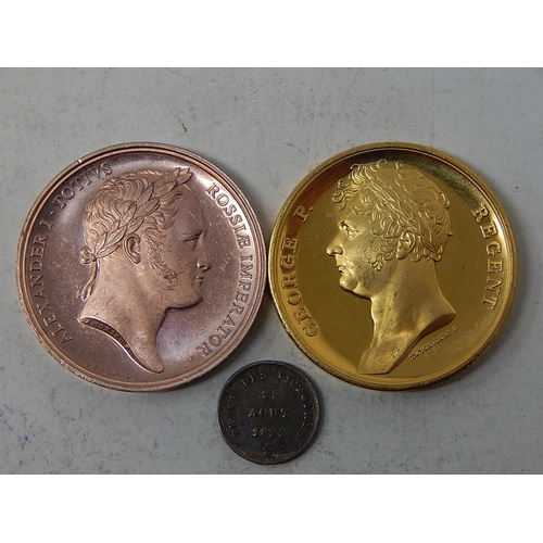 150 - A pair of Proof Waterloo Medallions; August 1822 Miniature Silver Medal