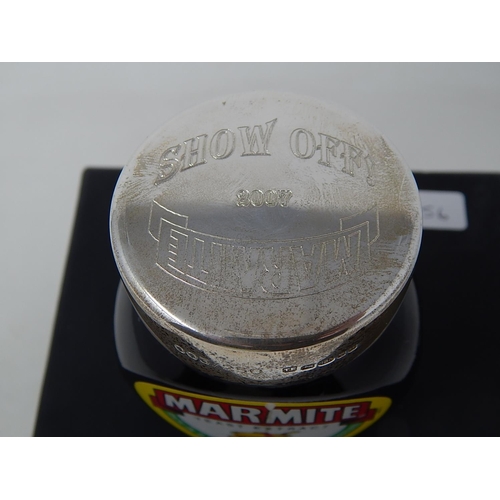 156 - Theo Fennell limited edition Marmite Silver lid on jar number 3/250 Hallmarked London 2007 in origin... 