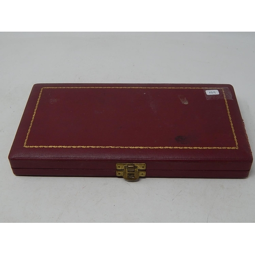 159 - Set of George III Hallmarked Silver & Gold Plated cutlery in Garrard fitted case weight 160g