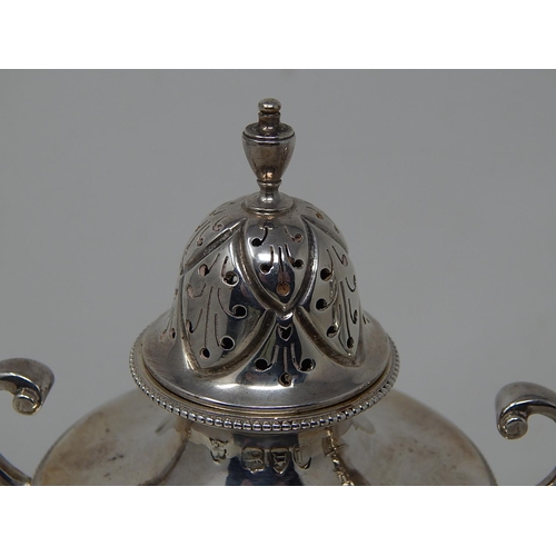 160 - Pair of Ornate Heavy Victorian Hallmarked Silver Sugar Shakers Hallmarked London 1895: Goldsmith's C... 