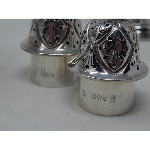 160 - Pair of Ornate Heavy Victorian Hallmarked Silver Sugar Shakers Hallmarked London 1895: Goldsmith's C... 