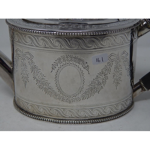 161 - Victorian Silver Tea Pot Hallmarked London 1869 by William Stocker: Gross weight 410g.