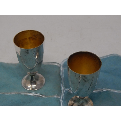 164 - Pair of Small Tiffany & Co Sterling Silver Goblets in Tiffany & Co Pouches