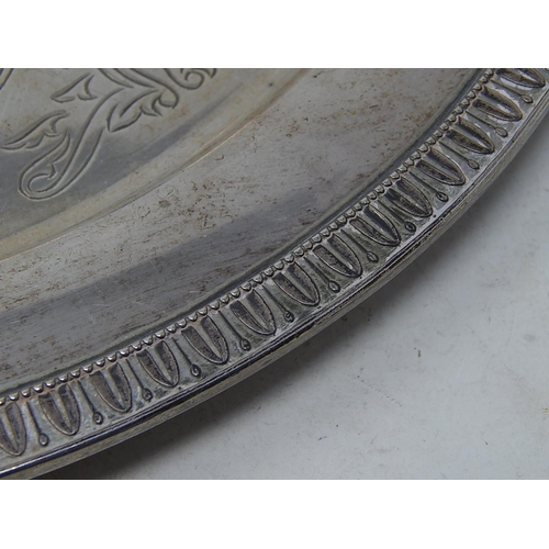 174 - WWII Indian Silver Salver with Pictorial Engraved Scenes & Coat of Arms: weight 1480g (47.58oz)