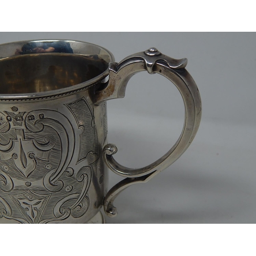 229 - Victorian Silver Christening Tankard: Hallmarked Birmingham 1864 by George Unite: Height 10.2cm: wei... 