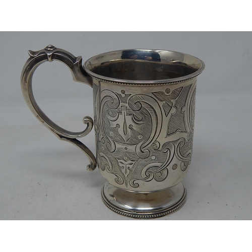 229 - Victorian Silver Christening Tankard: Hallmarked Birmingham 1864 by George Unite: Height 10.2cm: wei... 