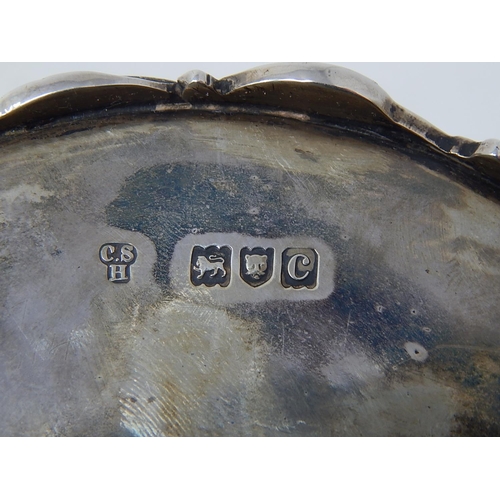 232 - Victorian Pierced Silver Bread Basket with rococo decoration & two blank cartouches: Hallmarked Lond... 