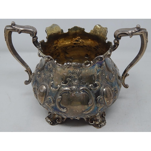 237 - Huge Victorian Silver Sugar Bowl (20cm across handles) together with matching milk jug (17cm high) H... 