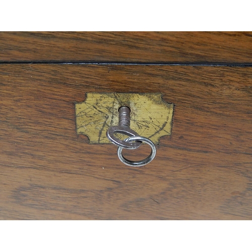 333 - Large C19th Brass Bound Mahogany Folding Writing Slope with Blank Cartouche: Complete with Original ... 