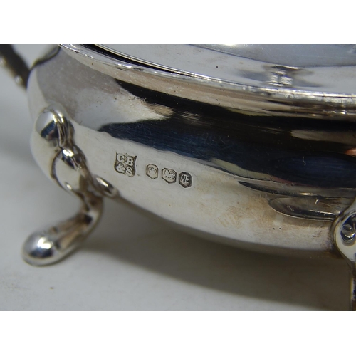 173 - Pair of Silver cauldron salts hallmarked London 1913 by Goldsmiths & Silversmiths together with a pa... 